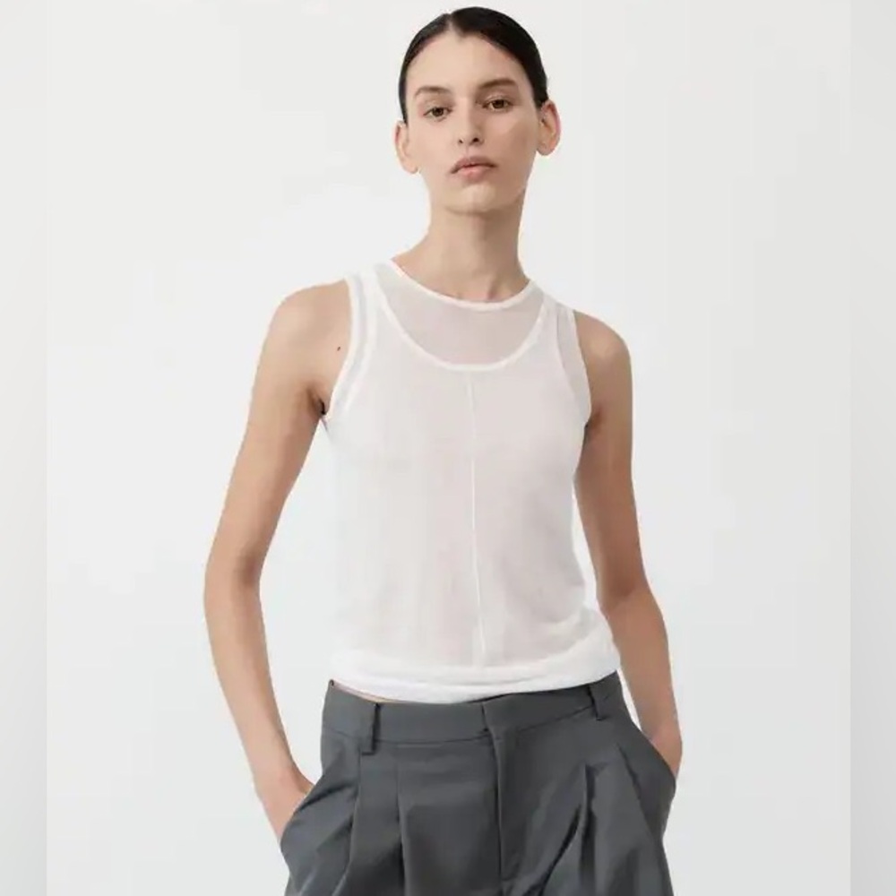 St. Agni Semi Sheer Double Layer Tank, size XS
